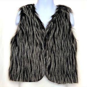 FLOWERS BY ZOE SHAGGY FUR VEST.